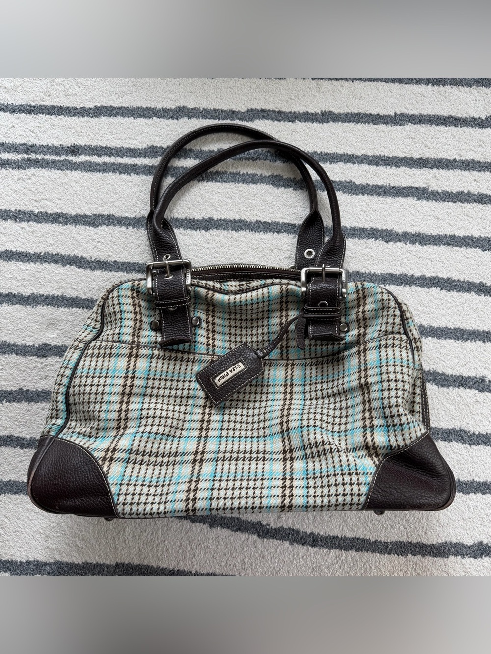 Vintage Abercrombie Ezra Fitch Flannel Large Bag Tote